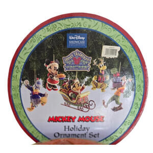 Enesco Jim Shore Christmas Disney Mickey Mouse Holiday Ornament Set of 5 w/ BOX
